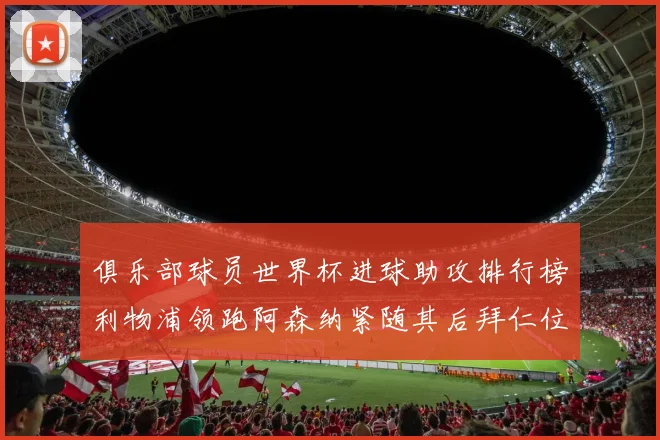 俱乐部球员世界杯进球助攻排行榜利物浦领跑阿森纳紧随其后拜仁位列第三